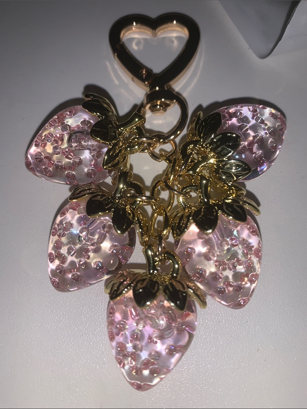 Strawberry Cluster bag/purse charm keychain